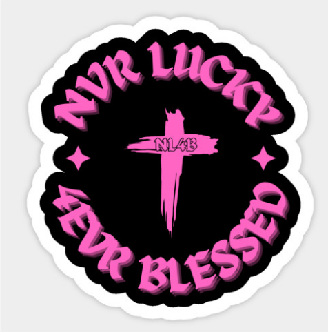 NL4B Sticker With Cross (Pink Logo)