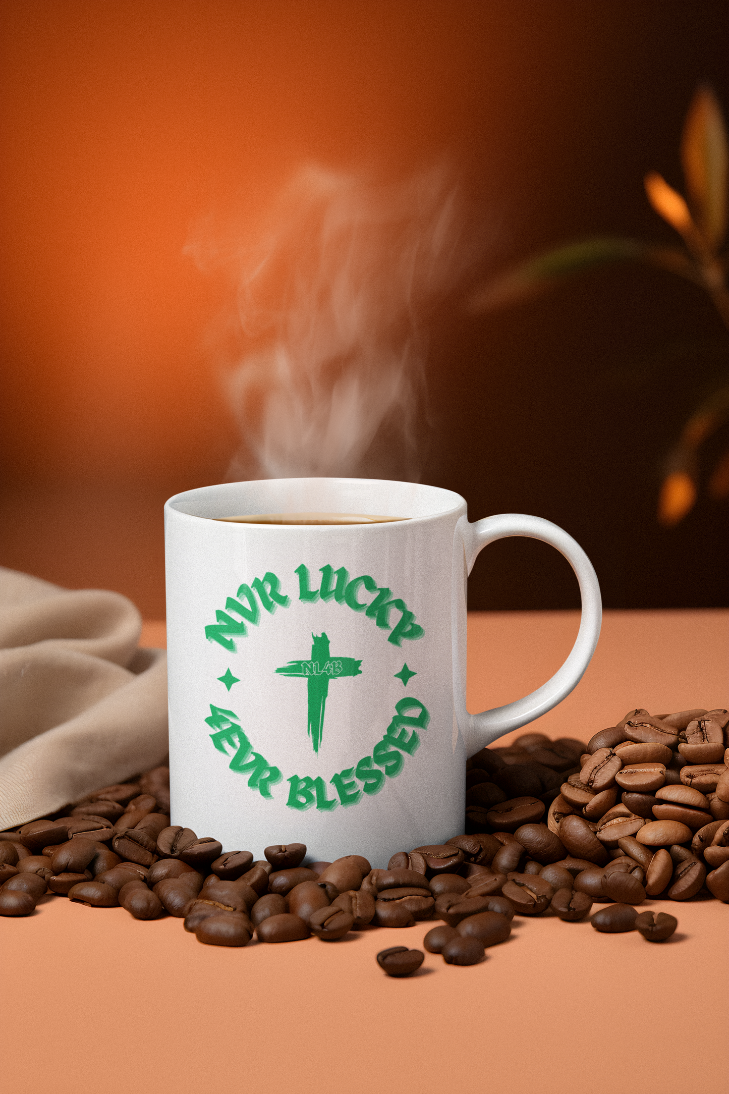 NL4B White Coffee Mug (Green Logo)