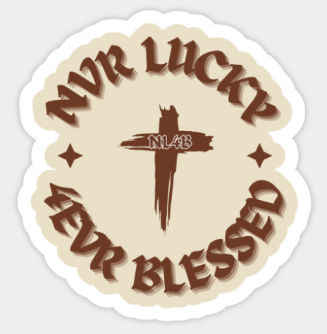 NL4B Sticker With Cross (Brown Logo)
