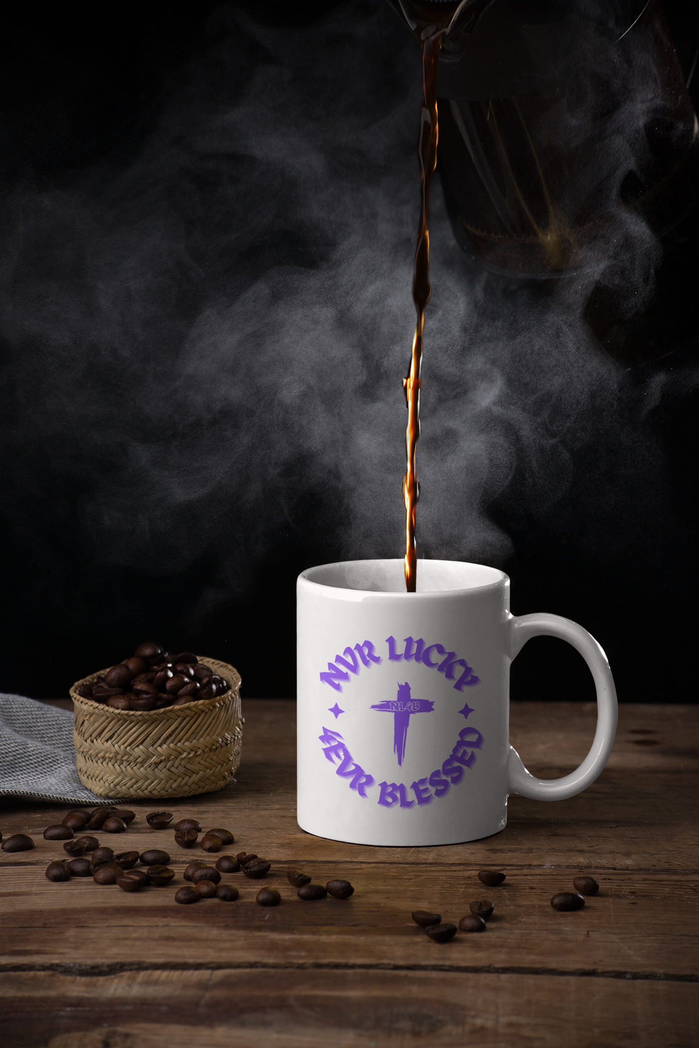 NL4B White Coffee Mug (Purple Logo)