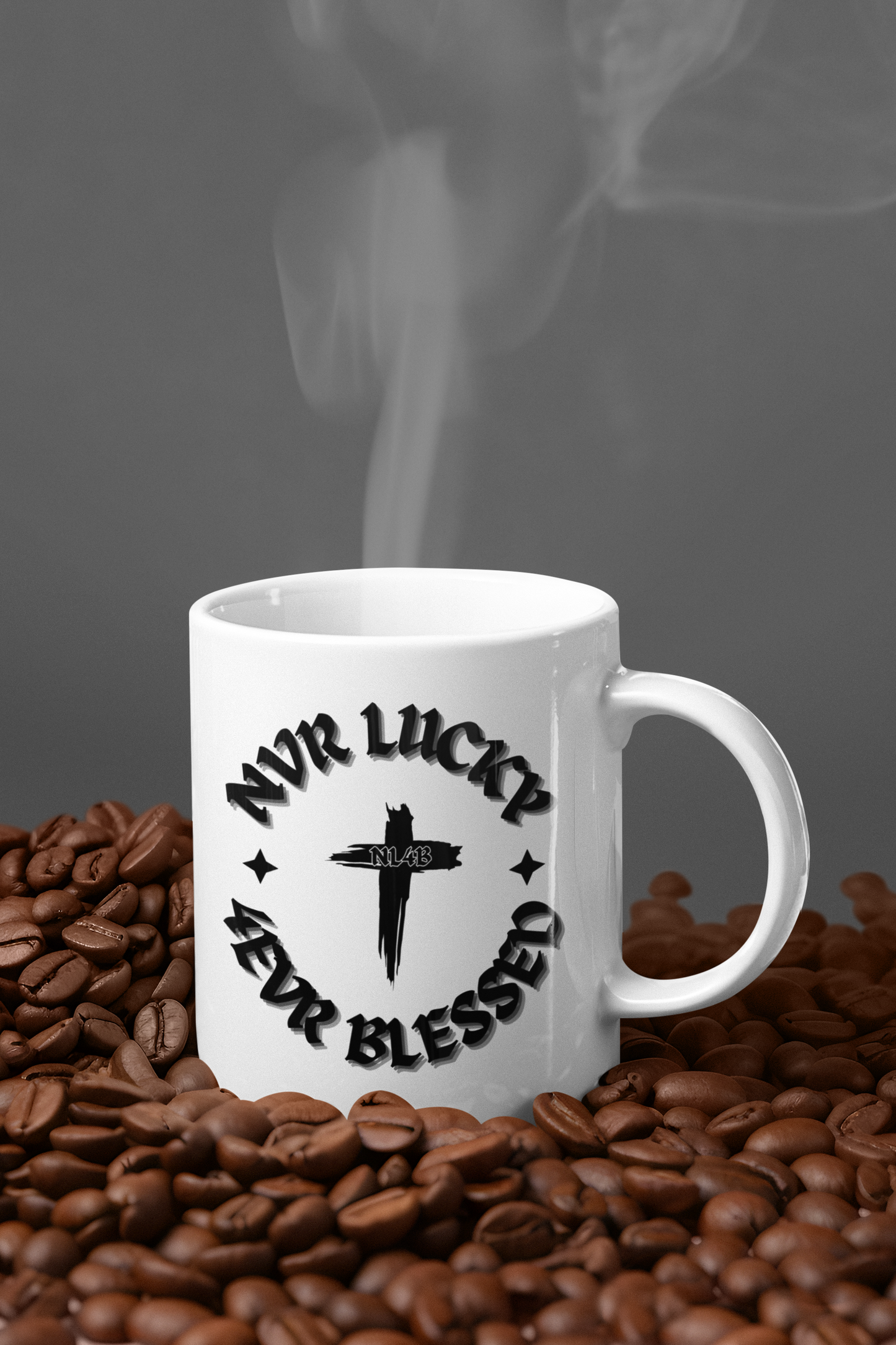 NL4B White Coffee Mug (Black Logo)