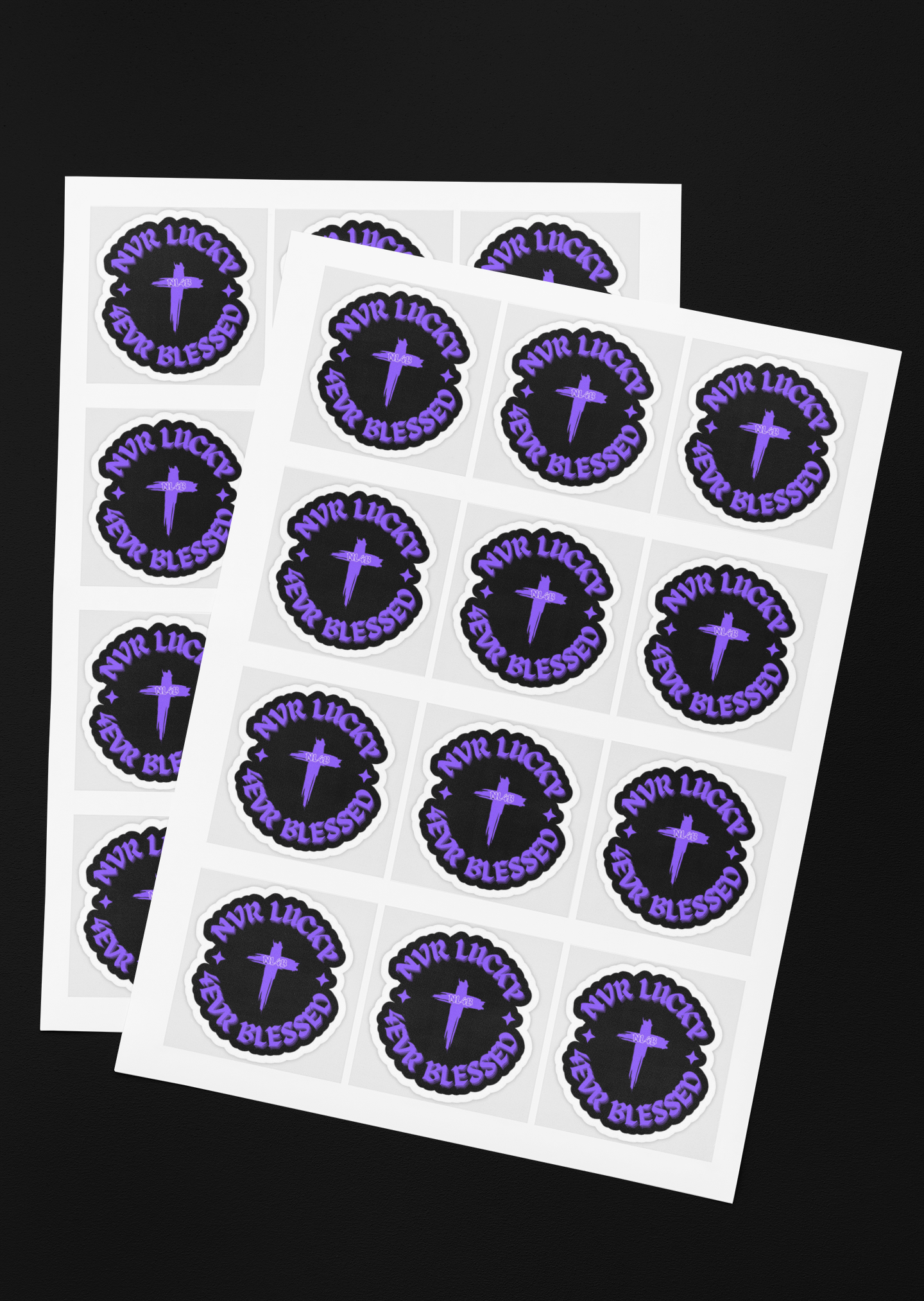 NL4B Sticker With Cross (Purple Logo)