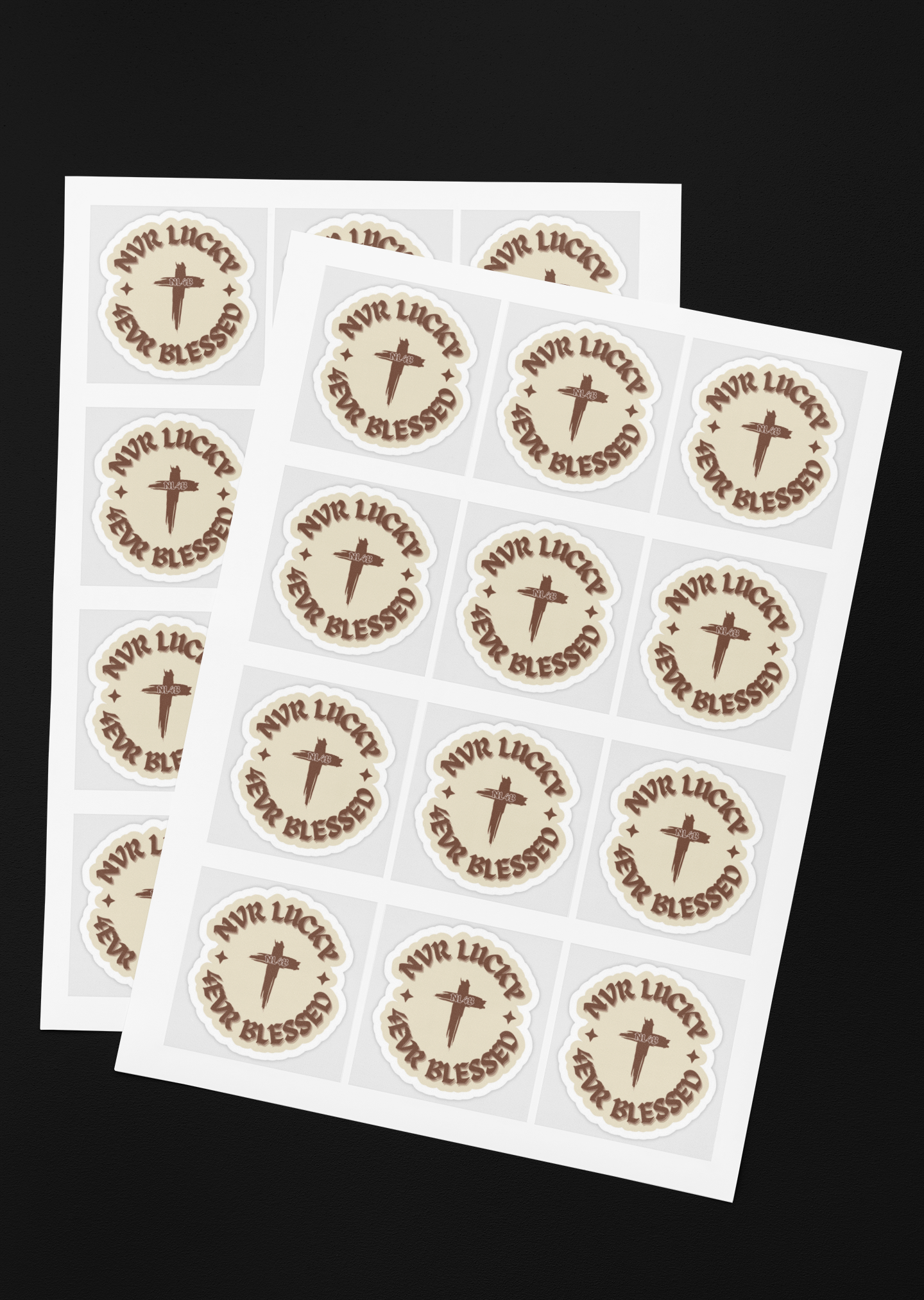 NL4B Sticker With Cross (Brown Logo)