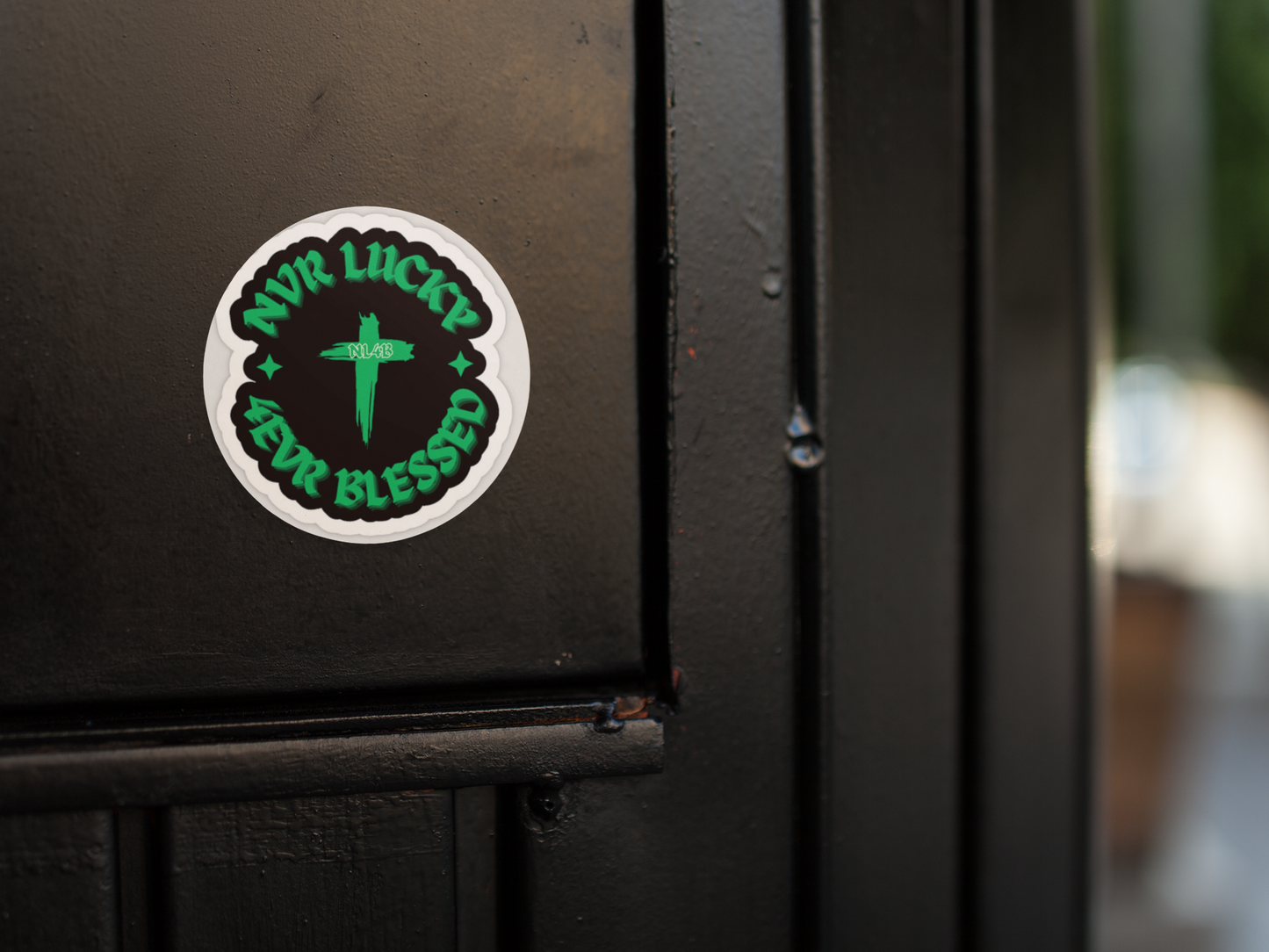 NL4B Sticker With Cross (Green Logo)