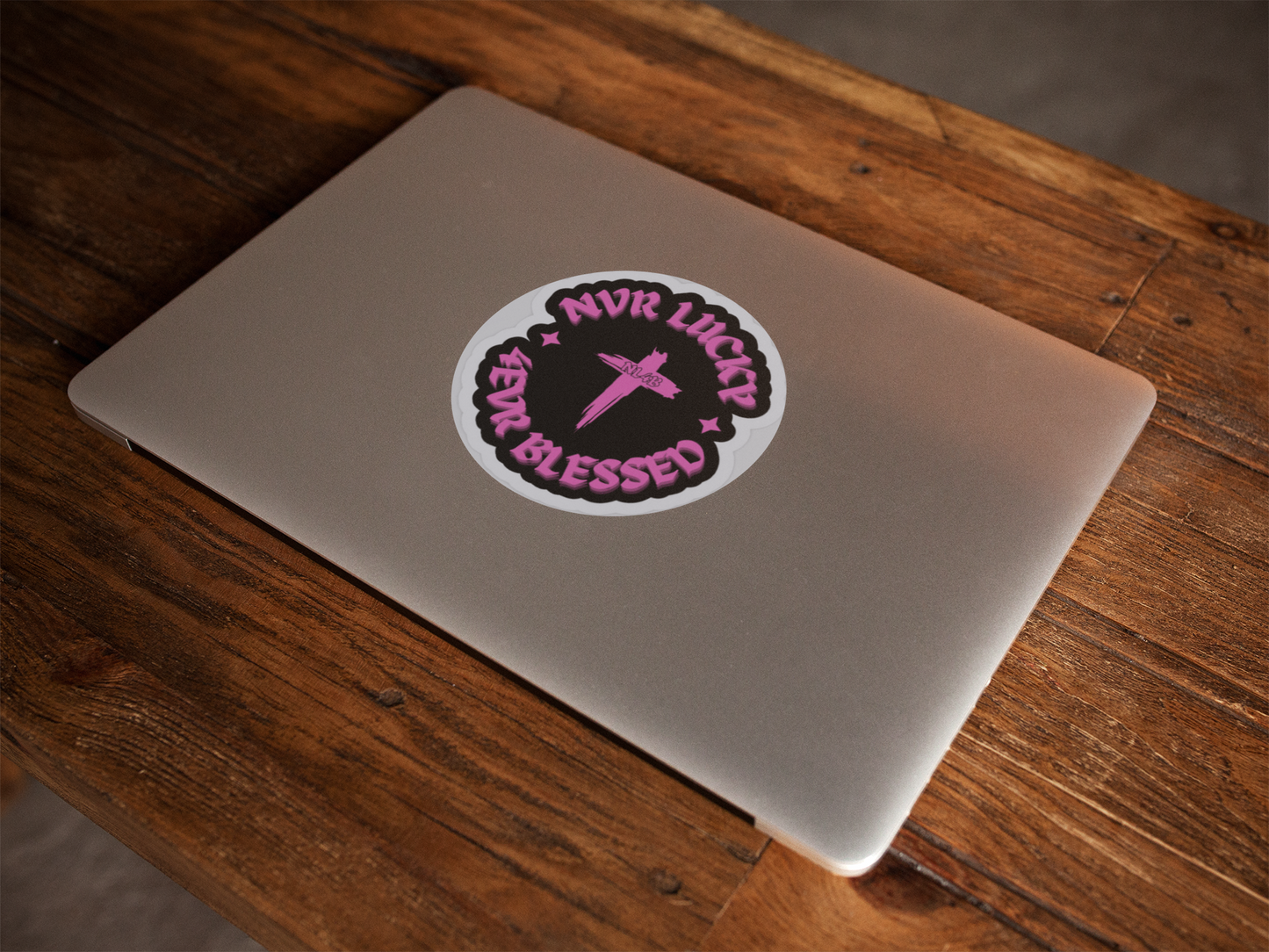 NL4B Sticker With Cross (Pink Logo)