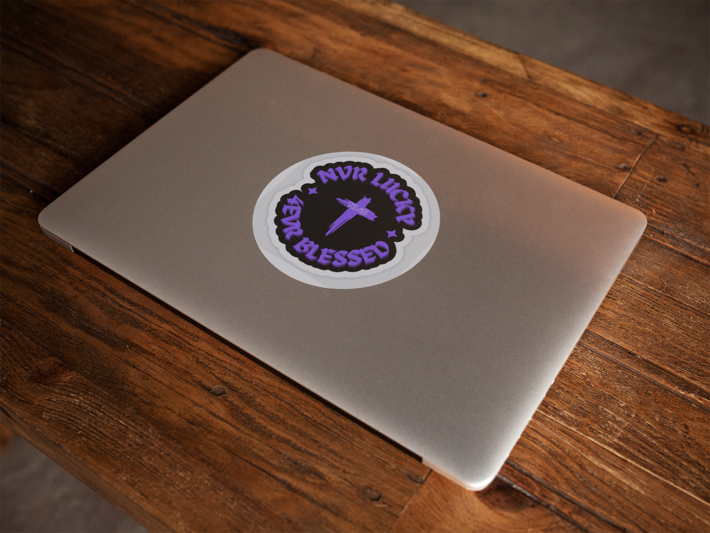 NL4B Sticker With Cross (Purple Logo)