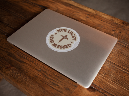 NL4B Sticker With Cross (Brown Logo)