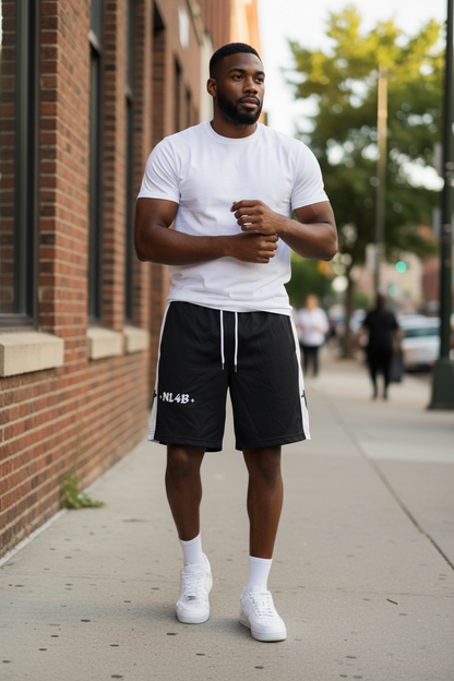 NL4B Black Zip Shorts