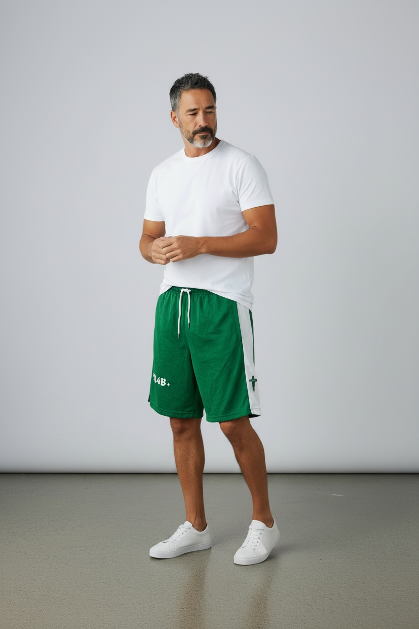 NL4B Green Zip Shorts