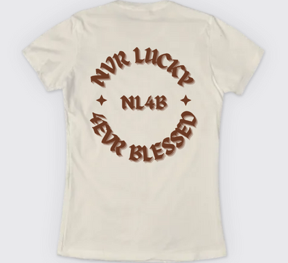 NL4B Stylish T-Shirt Cross On Front (Natural Shirt Brown Logo)