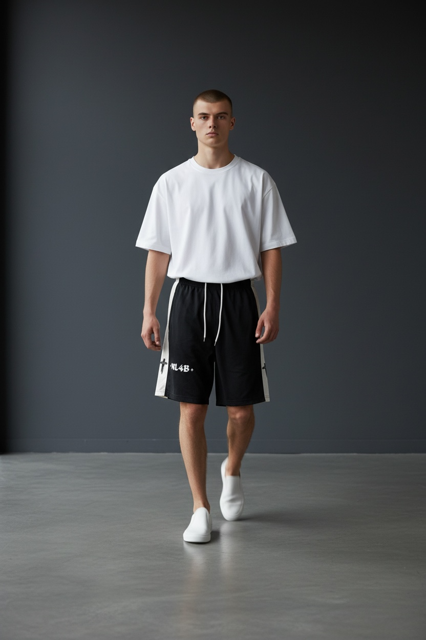 NL4B Black Zip Shorts