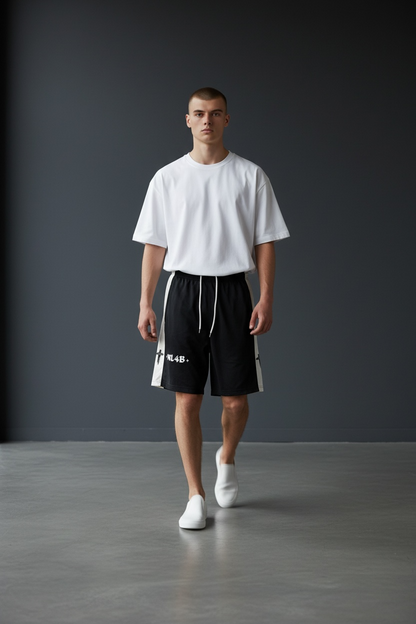 NL4B Black Zip Shorts