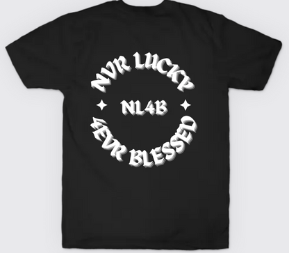 NL4B Stylish T-Shirt Cross On Front (Black Shirt White Logo)