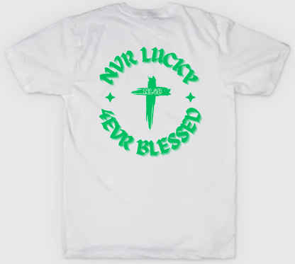 Limited Edition NL4B Stylish T-Shirt Cross On Back (White Shirt Green Logo)